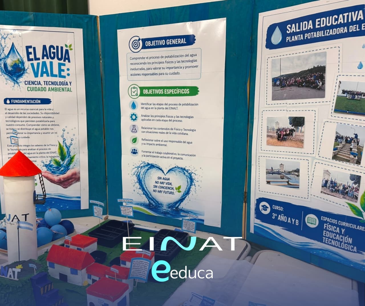 El conocimiento se construye compartiendo experiencias.En EINAT tuvimos el enorme placer de recibir a estudiantes y docentes del IPEM N.° 31 Padre Brochero de San José, quienes recorrieron nuestra planta potabilizadora para conocer de cerca el proceso de producción de agua potable y la importancia de su cuidado.Nos llena de orgullo que todo lo aprendido durante la visita haya sido transformado en un proyecto presentado en la 58.ª Feria de Ciencias, demostrando que la educación, la ciencia y el compromiso ambiental generan aprendizajes que trascienden el aula.Queremos destacar y agradecer especialmente el esfuerzo de toda la comunidad educativa, que viajó desde una localidad vecina para vivir esta experiencia y luego compartirla con tanta dedicación y creatividad.Desde EINAT creemos que abrir nuestras puertas es sembrar conciencia sobre el valor del agua y acompañar a las nuevas generaciones en la construcción de un futuro más sostenible.👏 Felicitaciones a los estudiantes, al plantel docente y a toda la comunidad educativa del IPEM N.° 31 Padre Brochero por el excelente trabajo realizado.Educar para cuidar el agua es construir futuro. 💙🌎💧